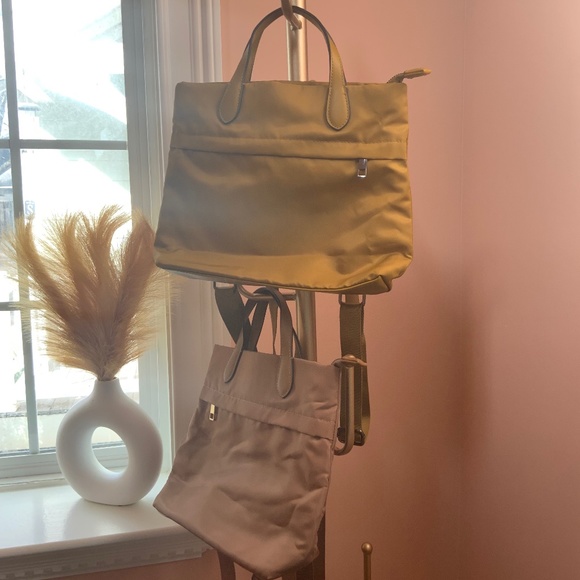 2 Mini Yellow & Brown Backpacks - Picture 1 of 7